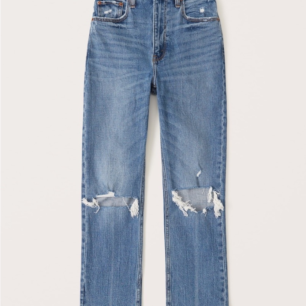 Abercrombie High Rise Ankle Straight Jeans